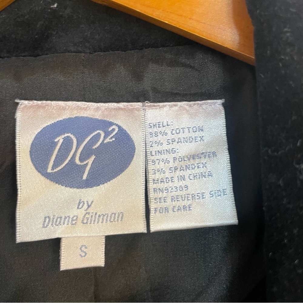 DIANE GILMAN Women’s Velvety Black Blazer Silver Button Sport Coat Jacket Small‎ - Picture 5 of 11